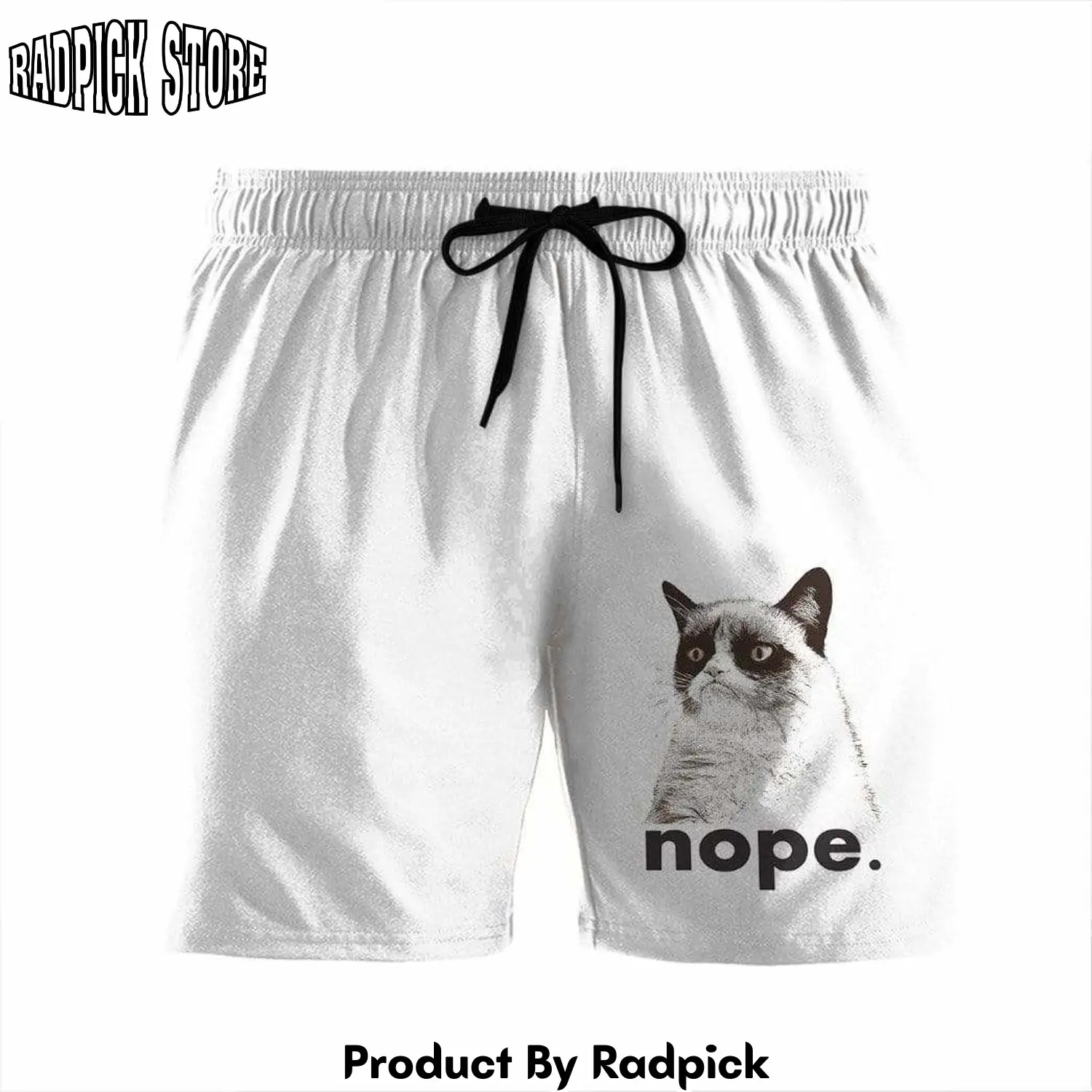 Radpick 3d nope grumpy cat custom beach shorts swim trunks rp631309